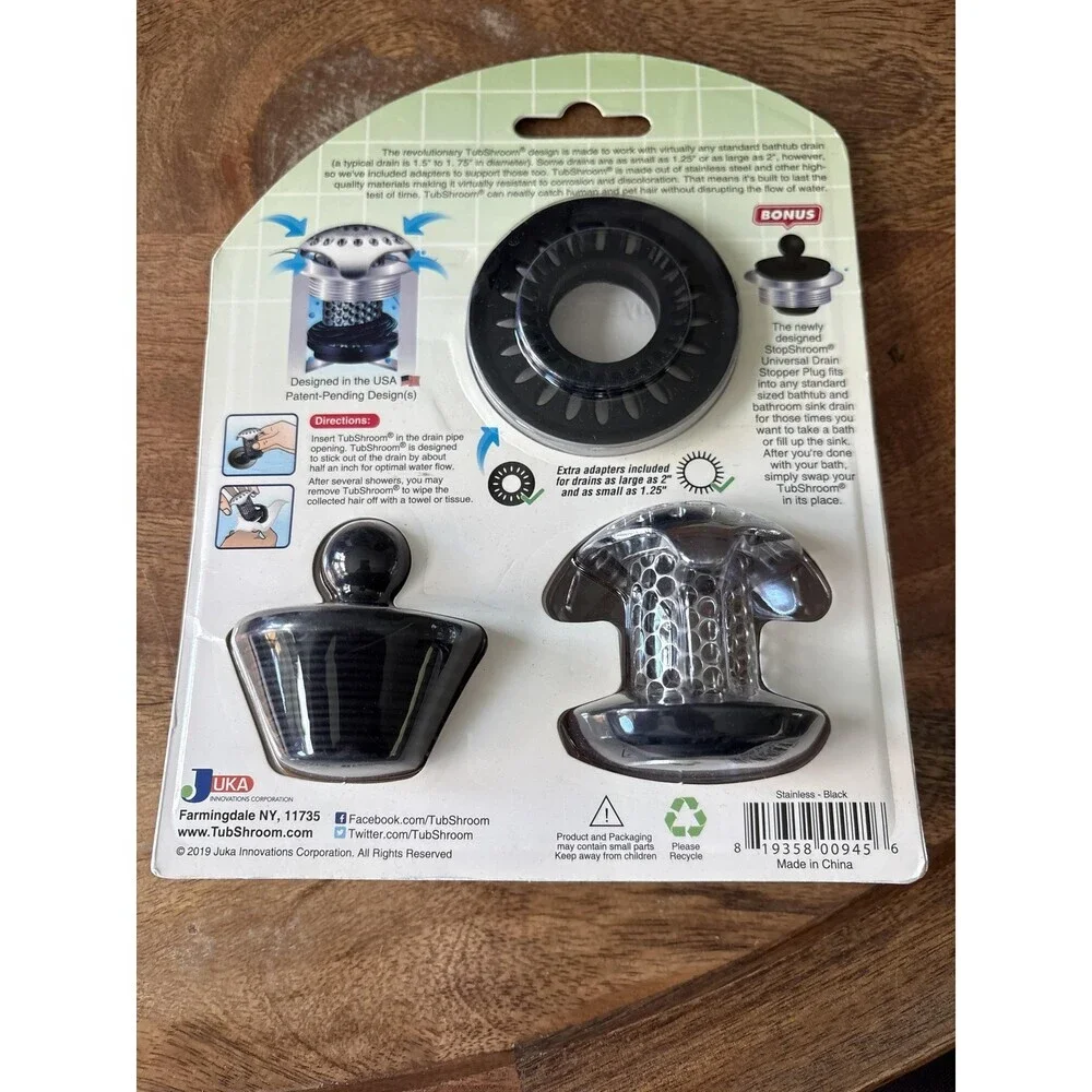 TubShroom Ultra Platinum Bundle Drain Strainer Catcher Stopper Silver New